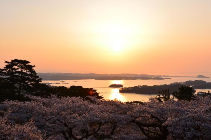 松島の夕日